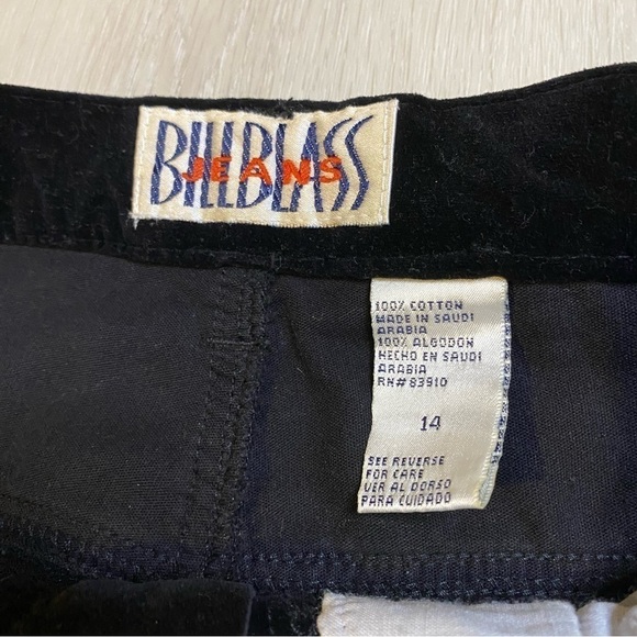 Vintage Bill Blass Jeans Velvet Straight Leg Trousers, Black, Size 14 - Picture 8 of 8